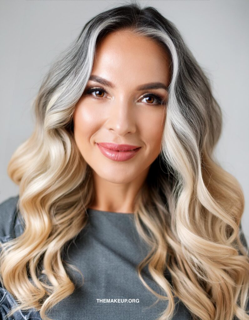 gray hair with blonde highlights