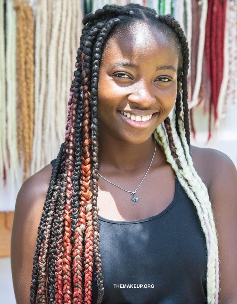 fulani braids with color