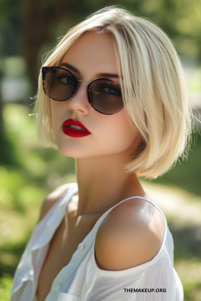 Blond short hair style