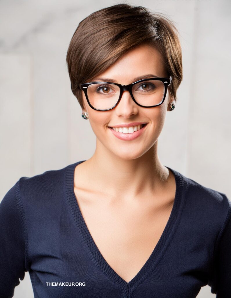 short haircut glasses