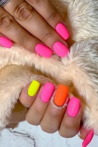Bright colorful summer nails