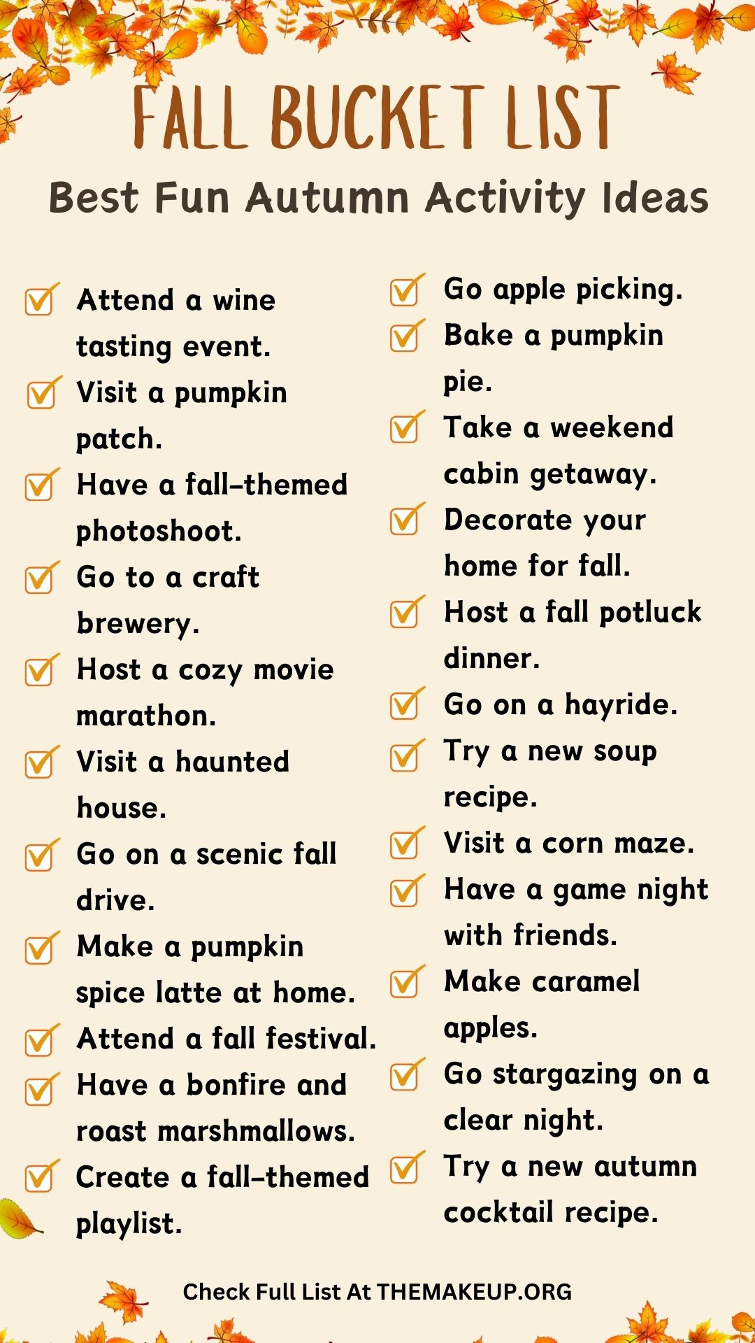 Fall Bucket List Must-Do Activities for Adults