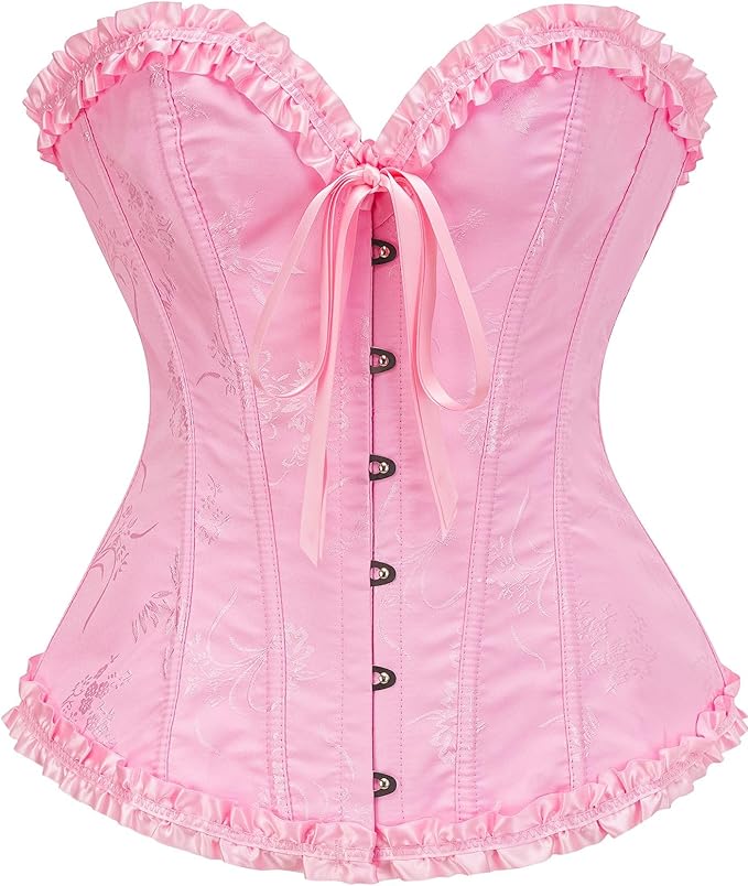 pink floral corset lace