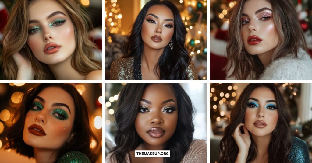 Christmas makeup glitter