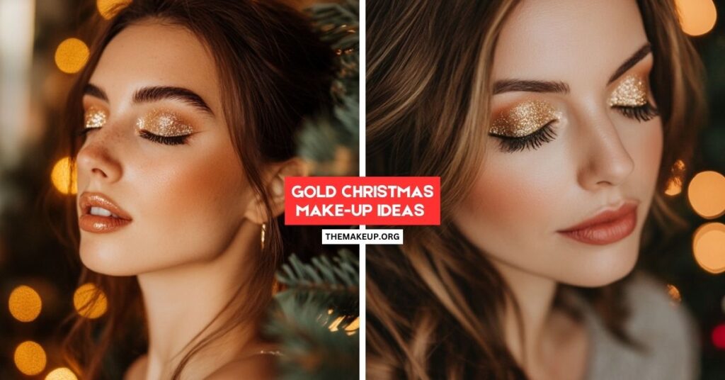 simple gold Christmas Eye makeup Looks