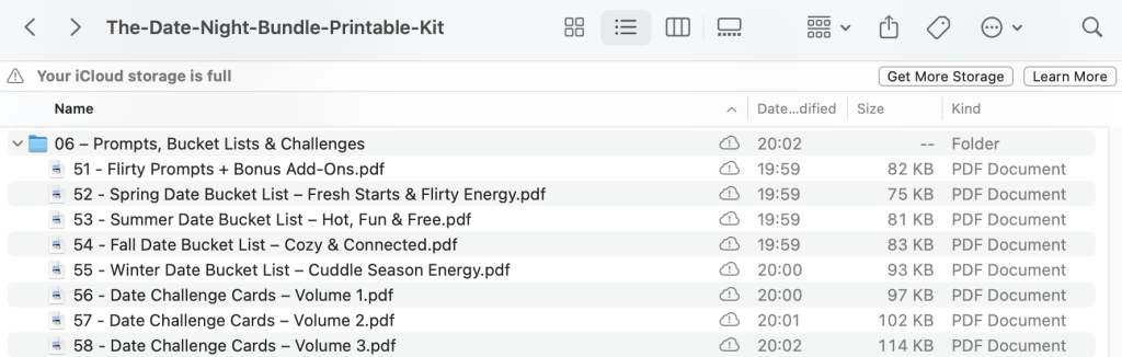 ✨ Folder 6 - Prompts, Bucket Lists & Date Challenges