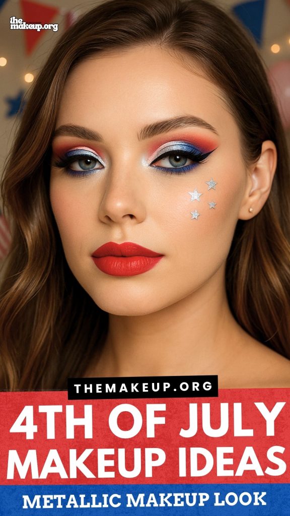 Colorful 4th Of July Eye Makeup