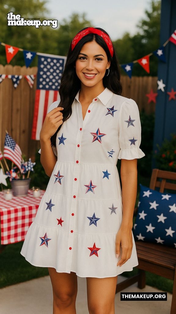 Red White Blue Star Dress – patriotic summer dress