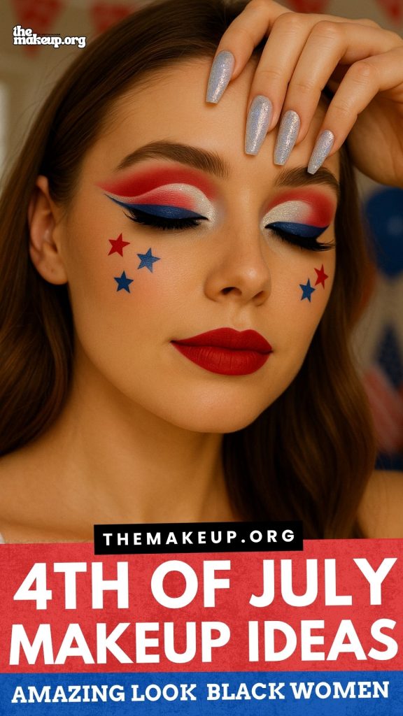 Glittery July 4th eyes