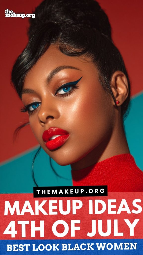 Black girl July 4 makeup