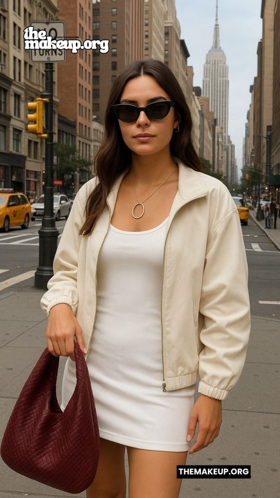 White Dress With Cream Jacket — NYC Summer Outfit Idea
