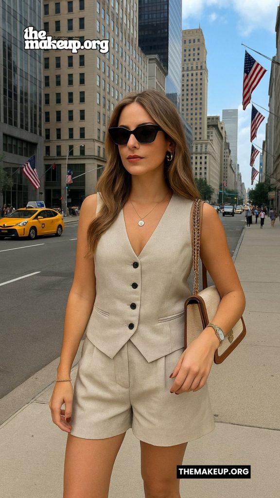 Beige Summer Suit Look — NYC Summer Outfit Idea