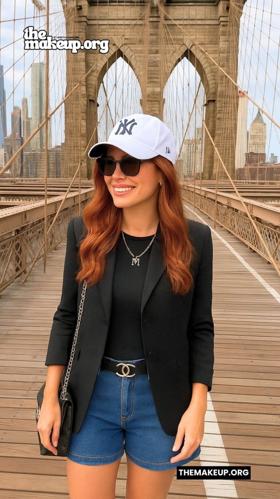 Blazer With Shorts Outfit — Brooklyn Bridge Summer Style