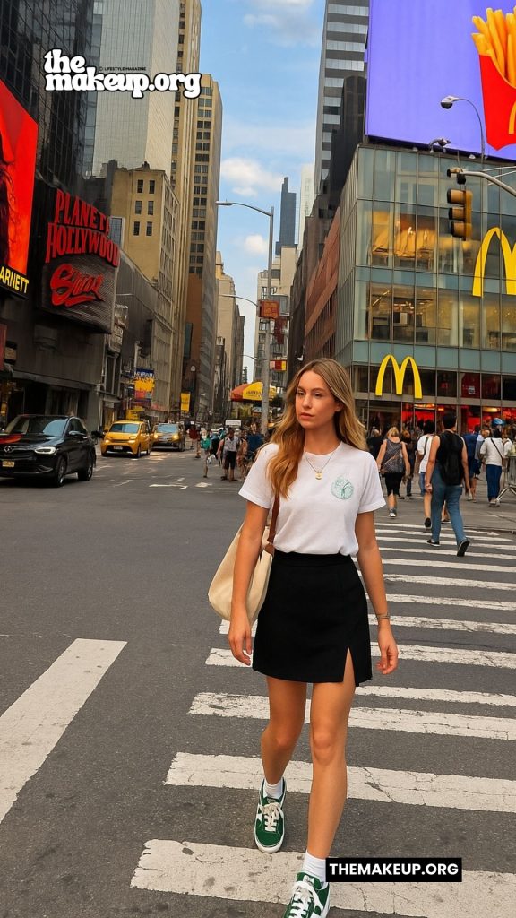 White Tee And Mini Skirt — New York City Outfit Summer