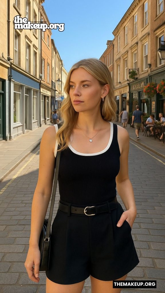 Two-Tone Tank With Black Shorts
