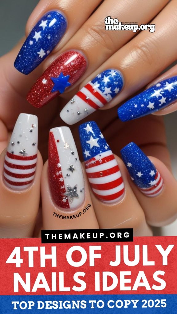 4th of July nails aesthetic