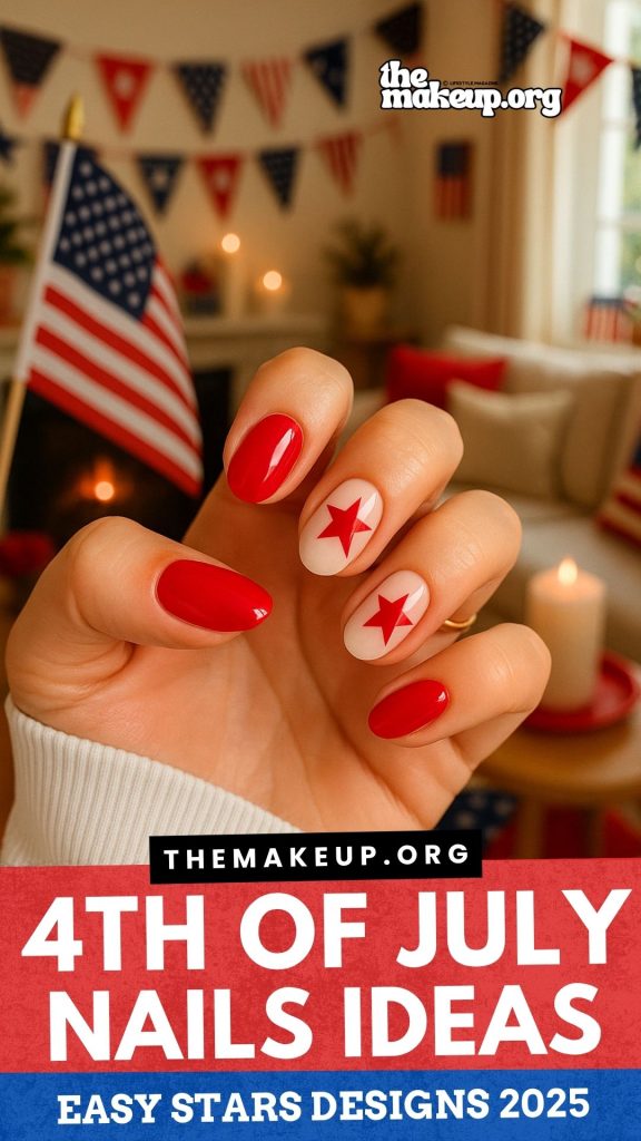 4th of July nails design star