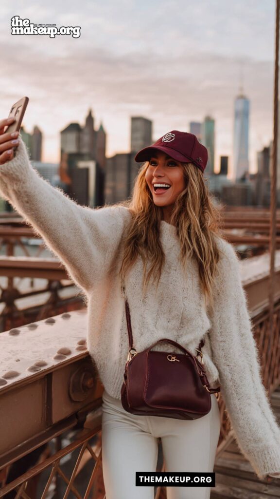 Fuzzy Knit and Burgundy Details — soft layered outfit in nyc fall