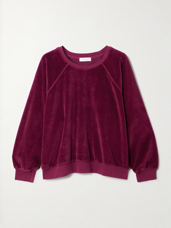 Samos cotton-blend velour sweatshirt