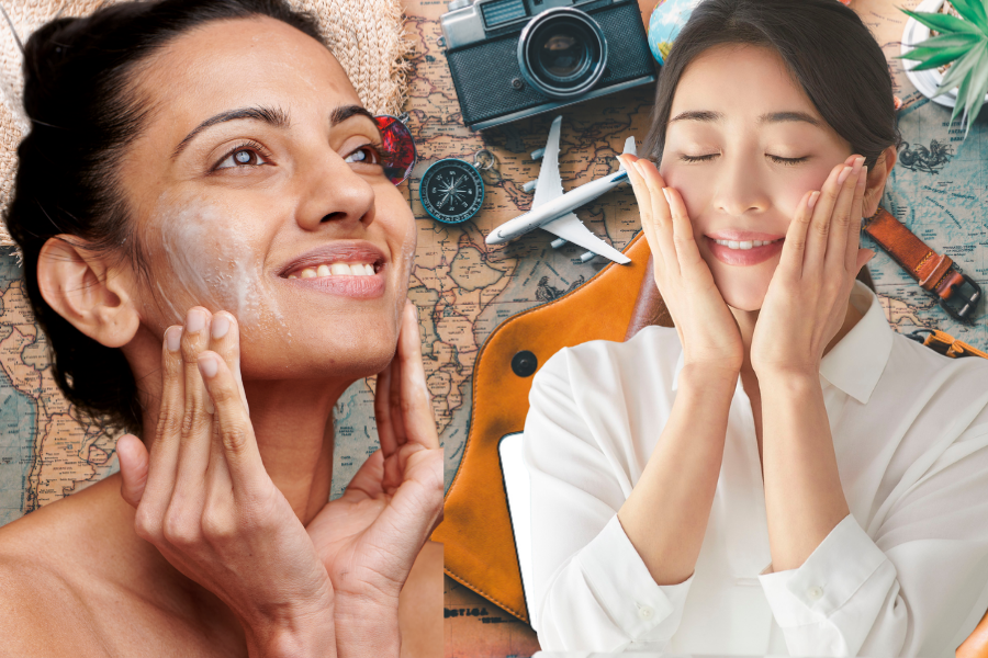 fall travel skincare routine