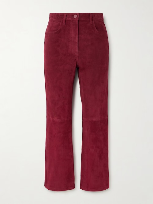 Duke cropped suede straight-leg pants