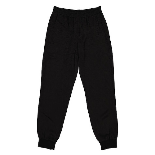 Ladies Black Allover Logo Viscose Twill Joggers