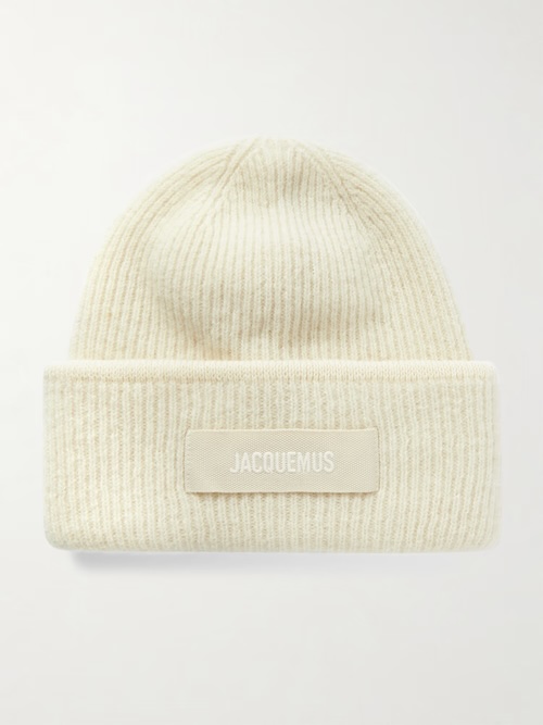 Le Bonnet grosgrain-trimmed ribbed-knit beanie Le Bonnet grosgrain-trimmed ribbed-knit beanie