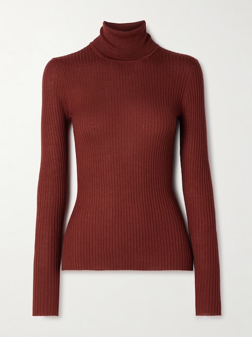 Peppe ribbed cashmere and silk-blend turtleneck sweater
