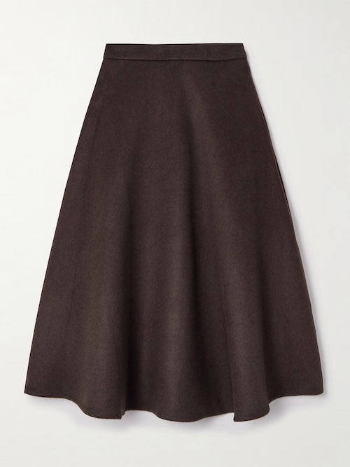 Recycled wool-blend felt midi skirt