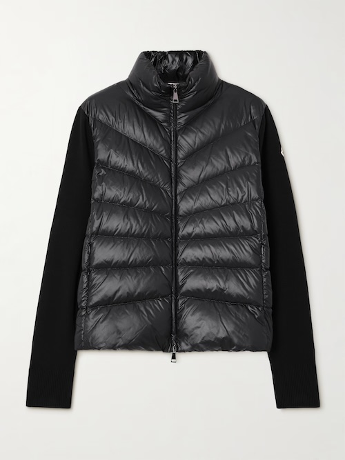 Wool and shell quilted down jacket Wool and shell quilted down jacket