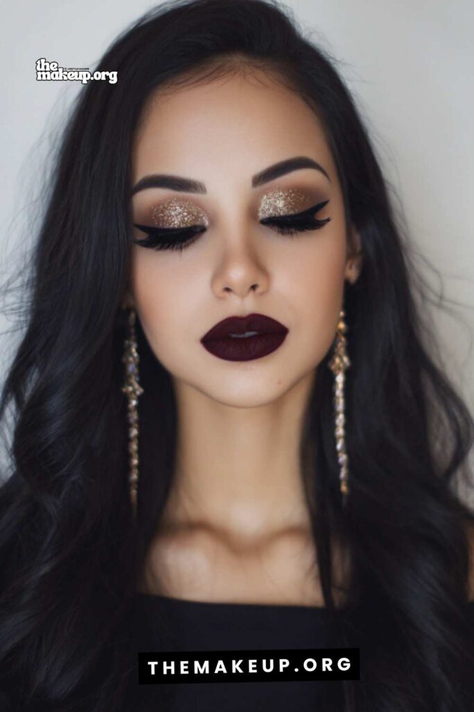 morticia glam makeup