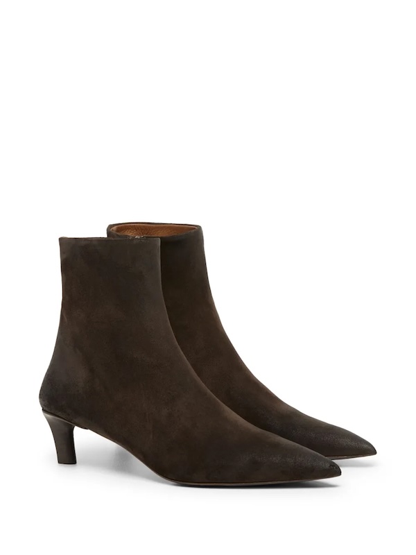 pointed-toe suede ankle boots