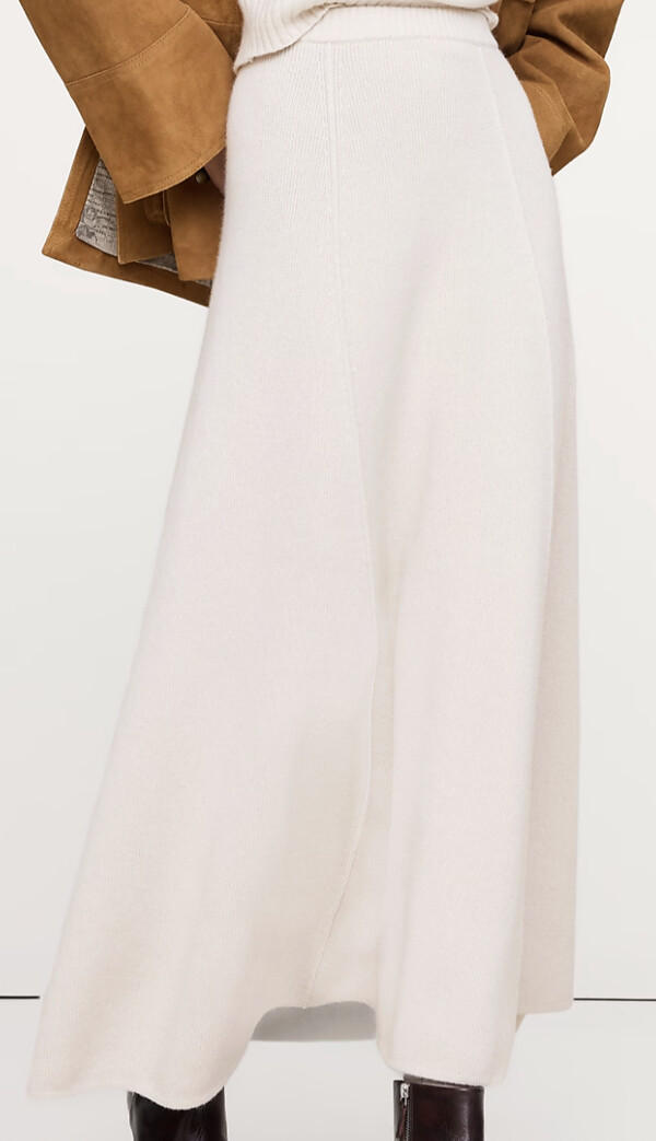 Cream Midi Skirt