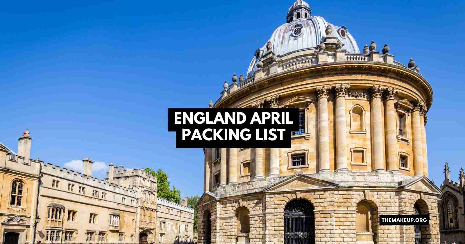england April packing list