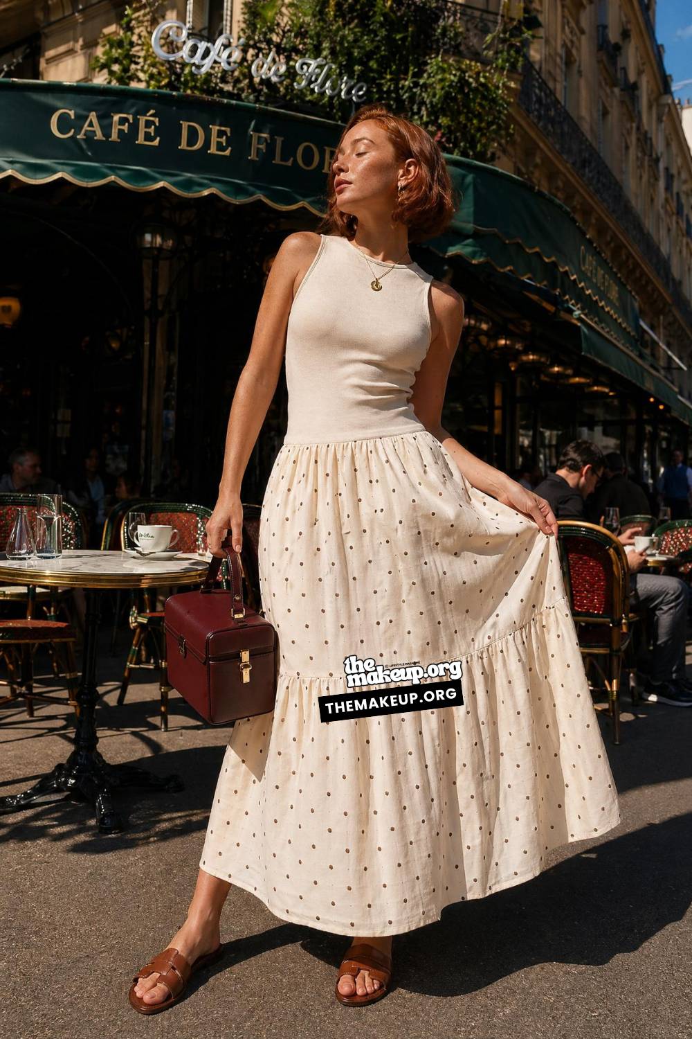 Polka Dot Maxi For Paris Cafés | France Summer Outfit Inspiration