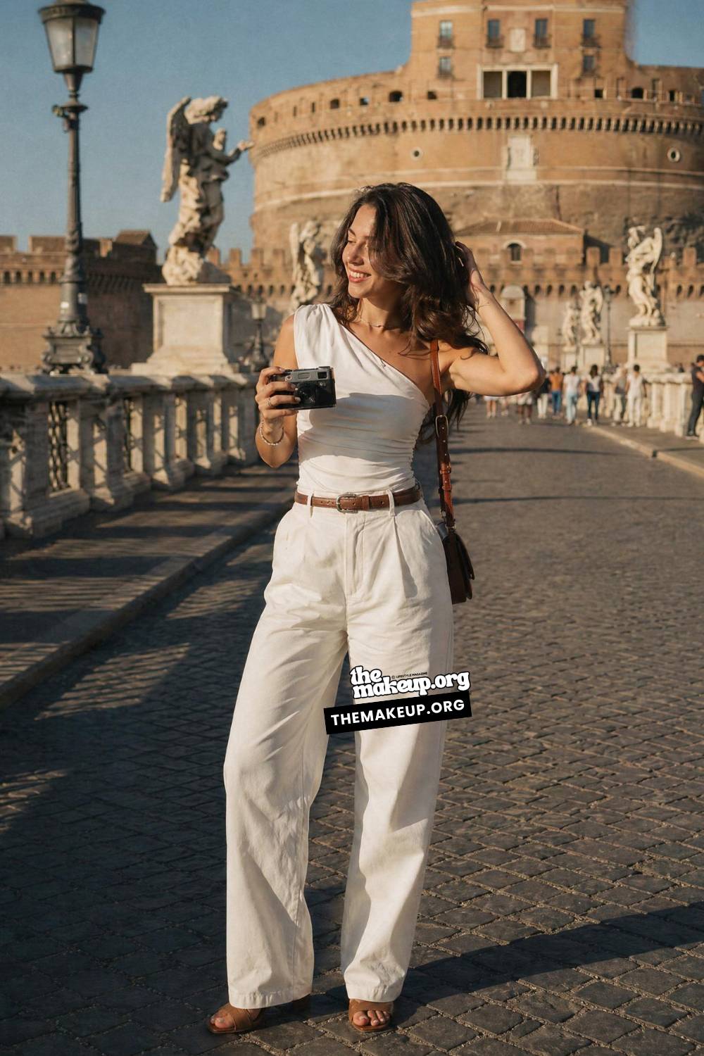 One Shoulder Whites For Cobblestones for Outfit Inspiration For Rome Trip