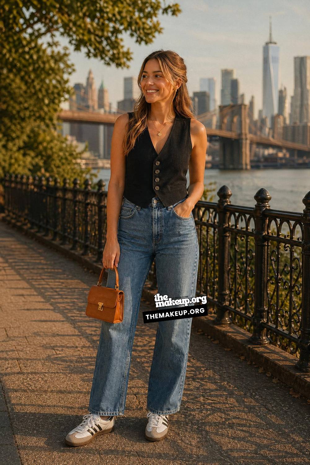 Buttoned Vest For Riverside Strolls for Travel Outfit Ideas For New York