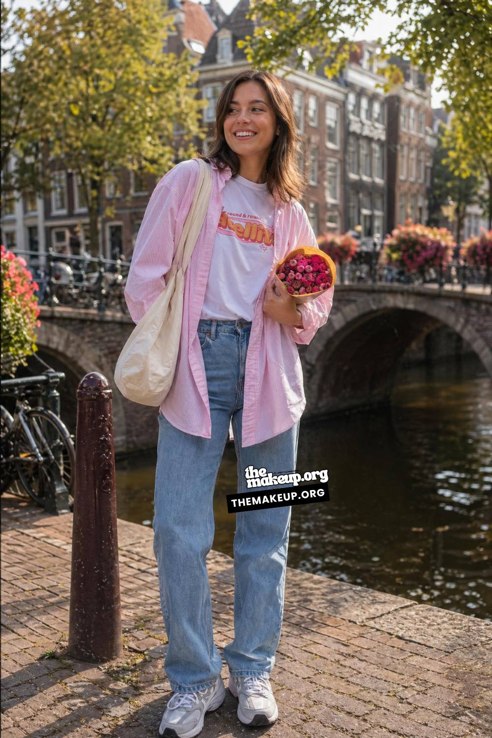 Pink Overshirt For Canal Wanders for Amsterdam Summer Travel Wardrobe
