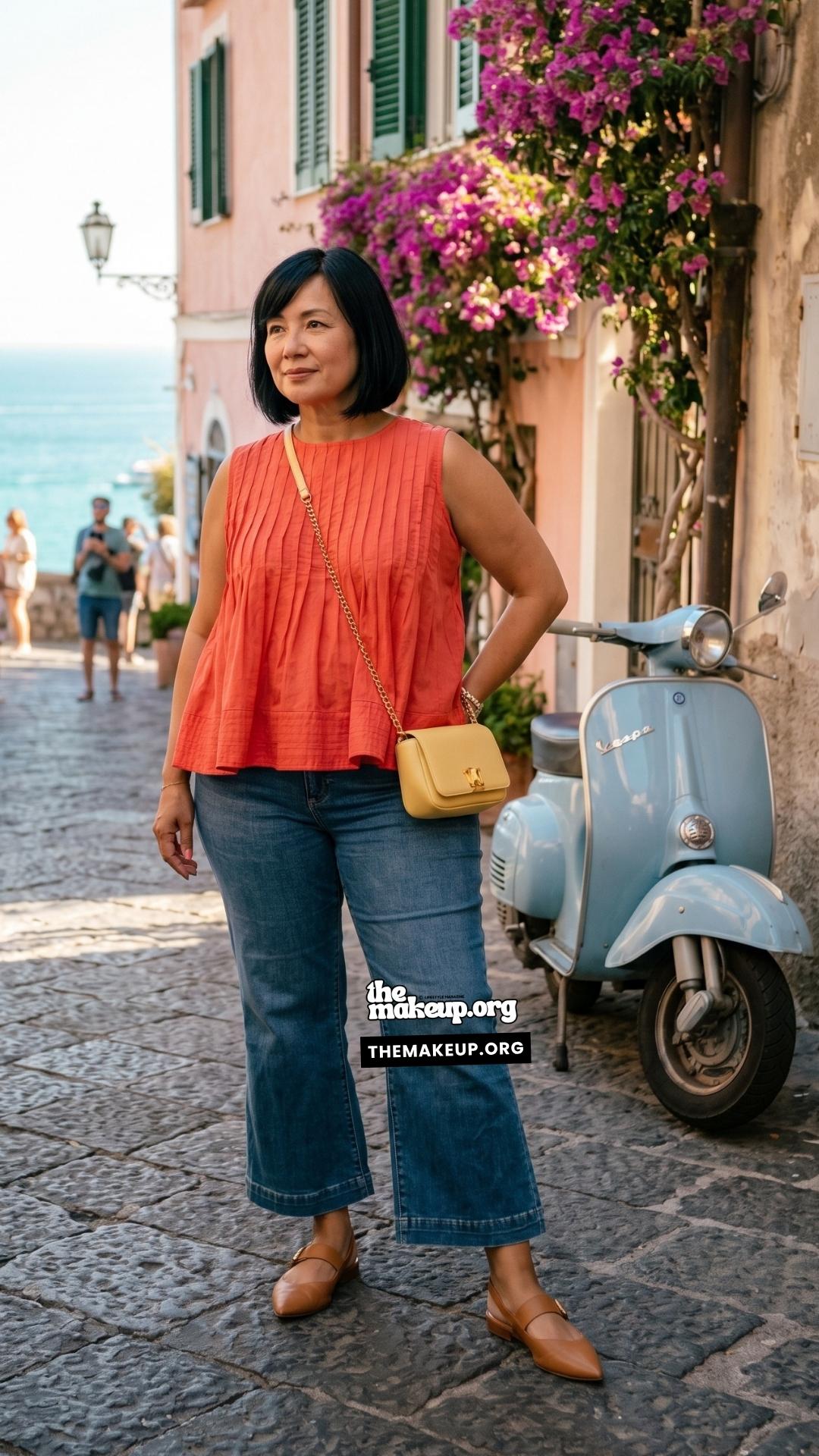 flattering outfits for petite chubby women over 50