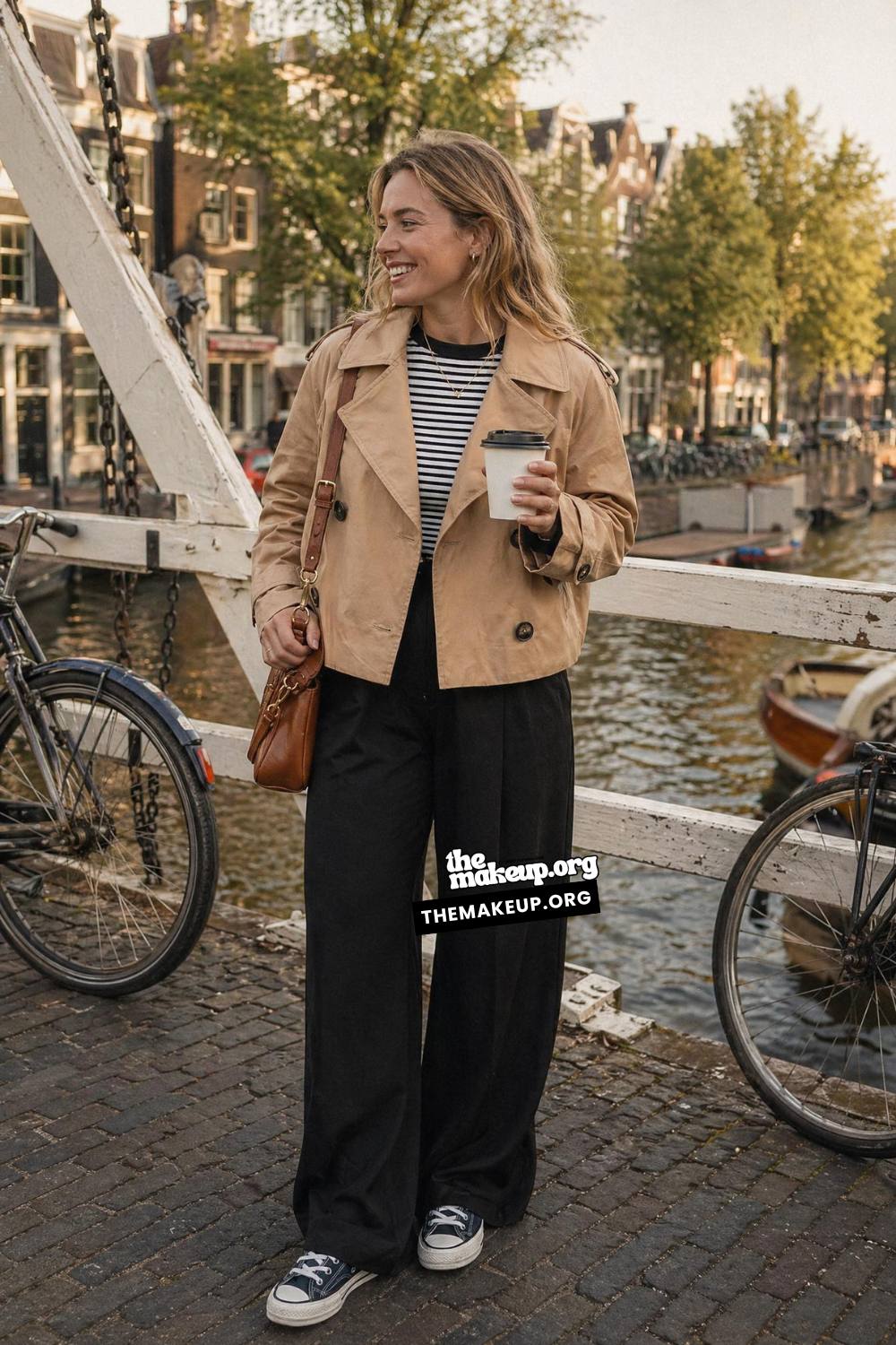 Striped Tee Under Short Trench for What To Pack For Amsterdam Summer