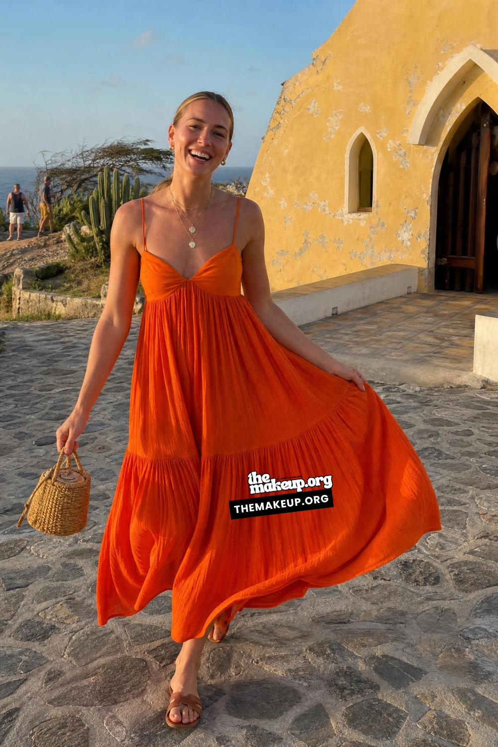 Sunlit Orange Dress For Aruba for What To Wear In Aruba Vacation