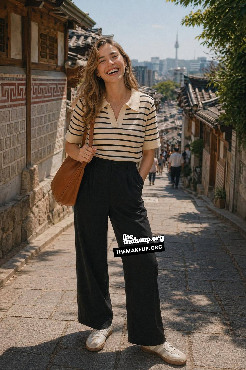 What To Wear In Korea Summer — Striped Polo For Hanok Alleys