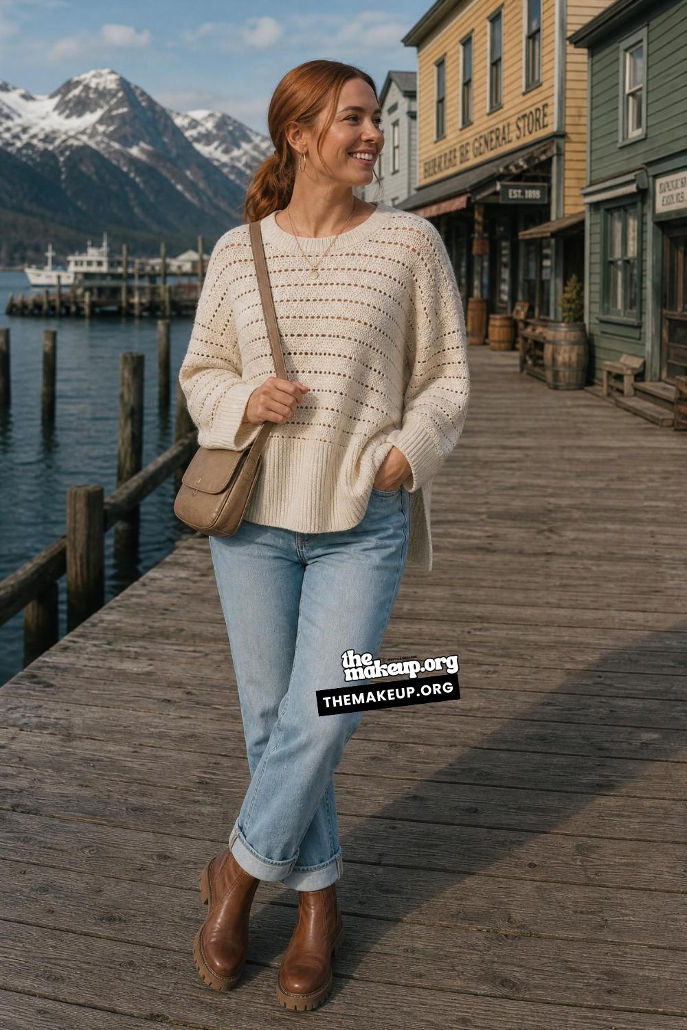 Cream Knit For Port Strolls | What To Wear On Alaska Cruise