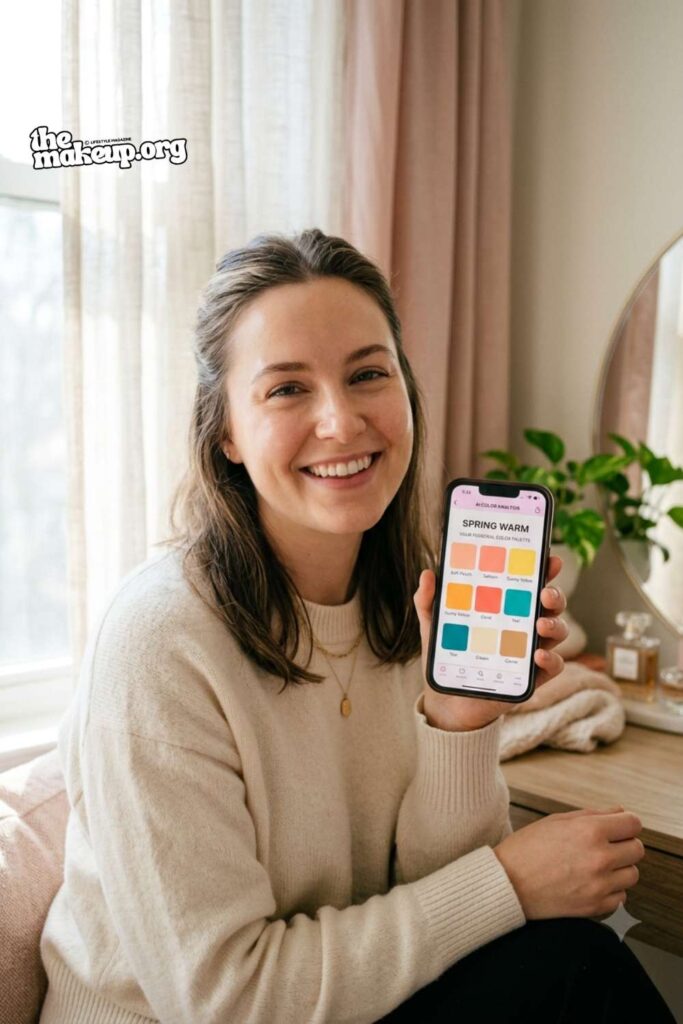 ChatGPT color analysis palette showing Spring, Summer, Autumn, and Winter swatches with hex codes. A saveable seasonal color chart for finding your season.