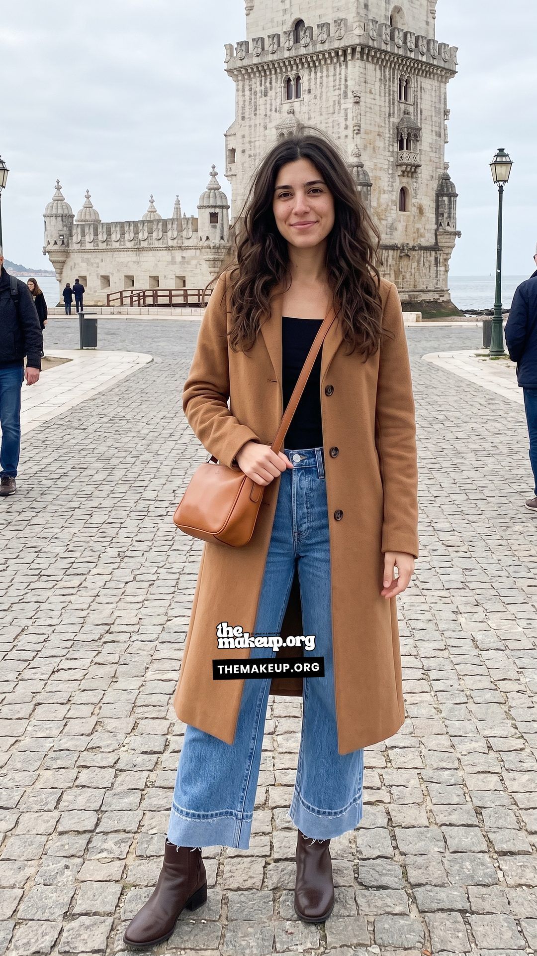 Button Coat And Jeans For Autumn In Lisbon