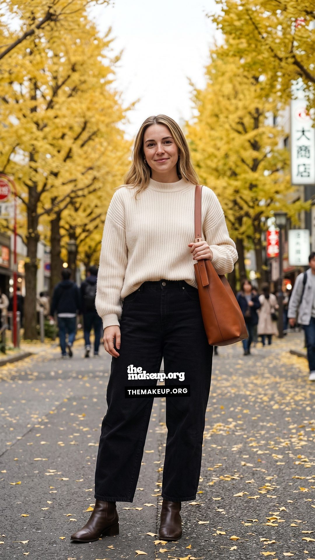 Crew Neck Sweater And Trousers For Asian Autumn