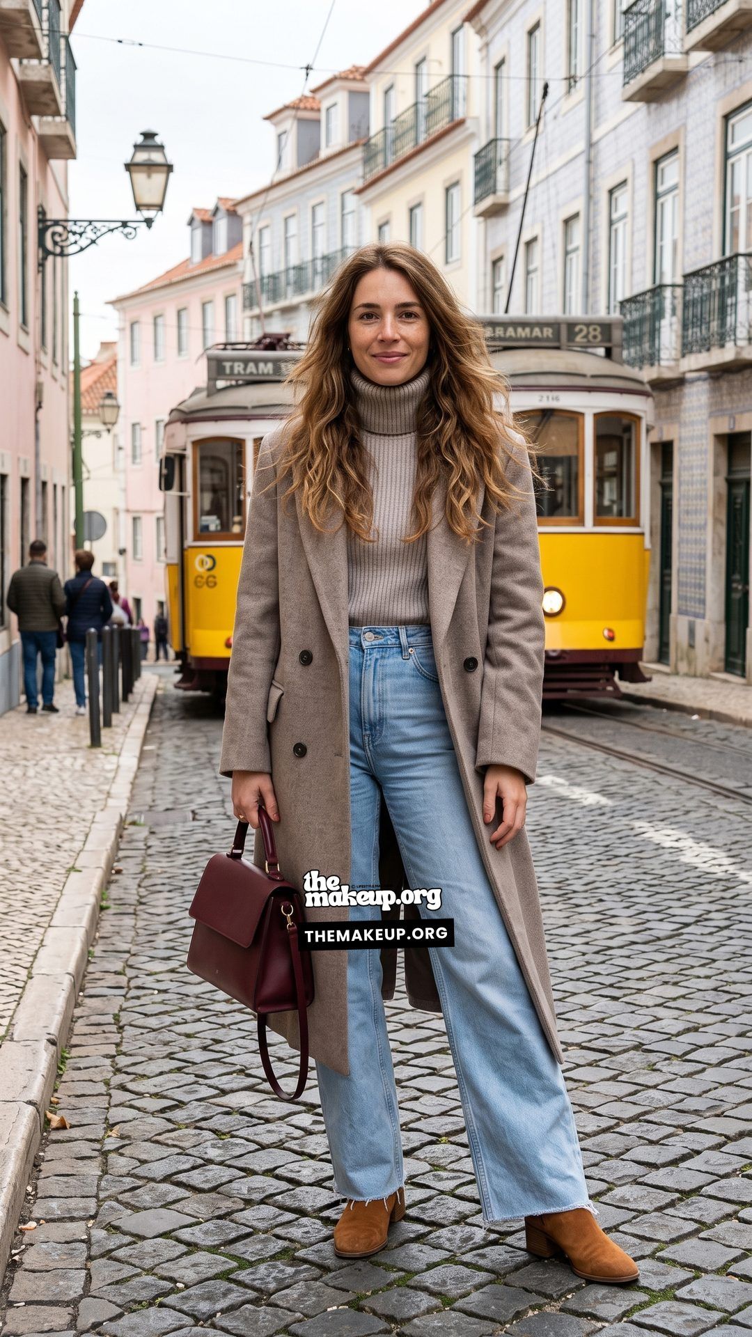 Long Coat And Denim European Outfit Female
