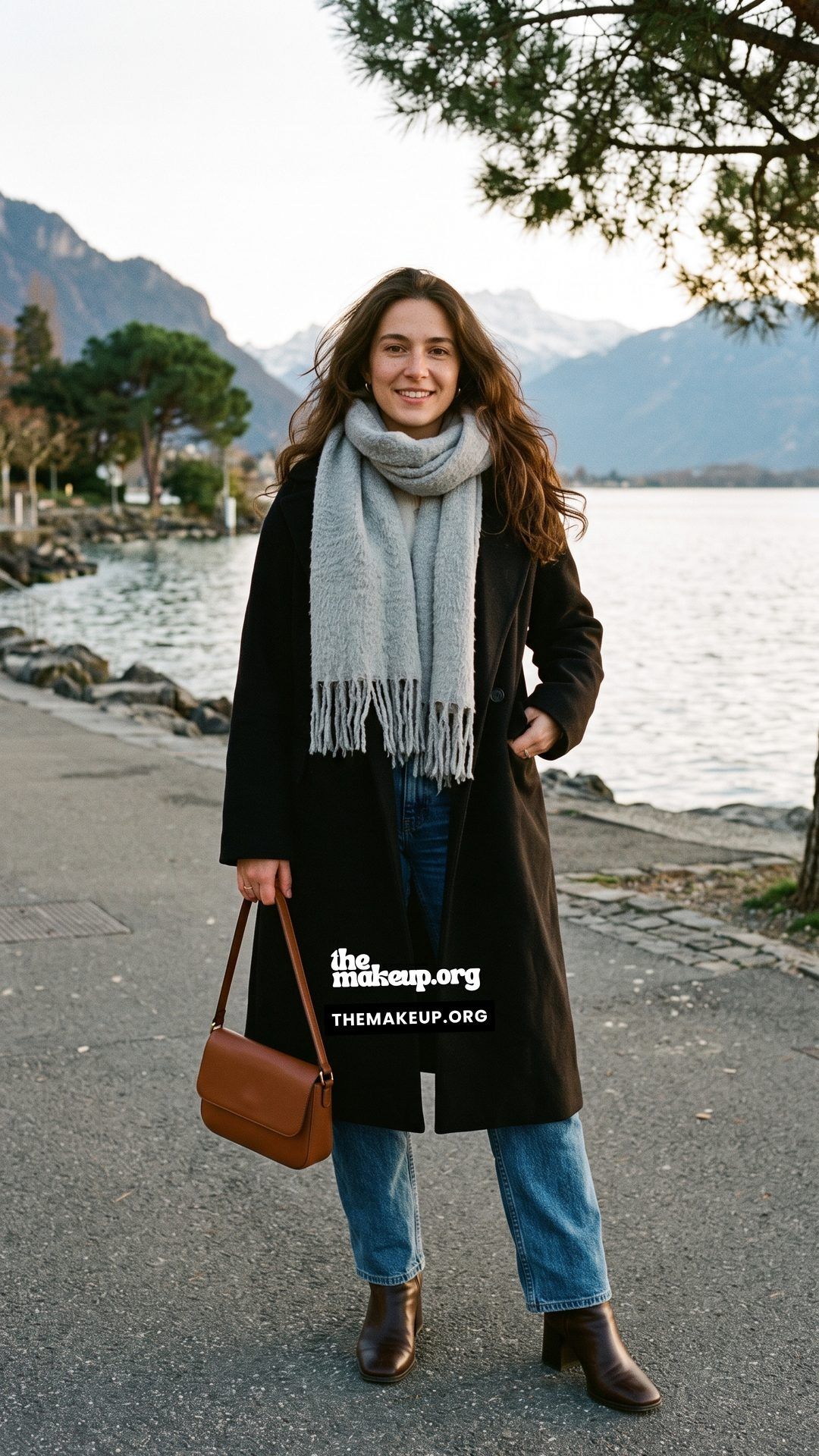 Long Wool Coat And Denim Transitional Autumn