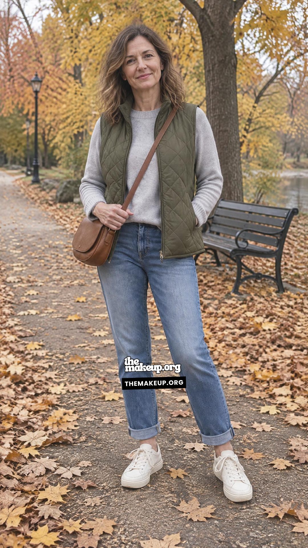 Quilted Vest And Jeans For Fall Travel Over 50