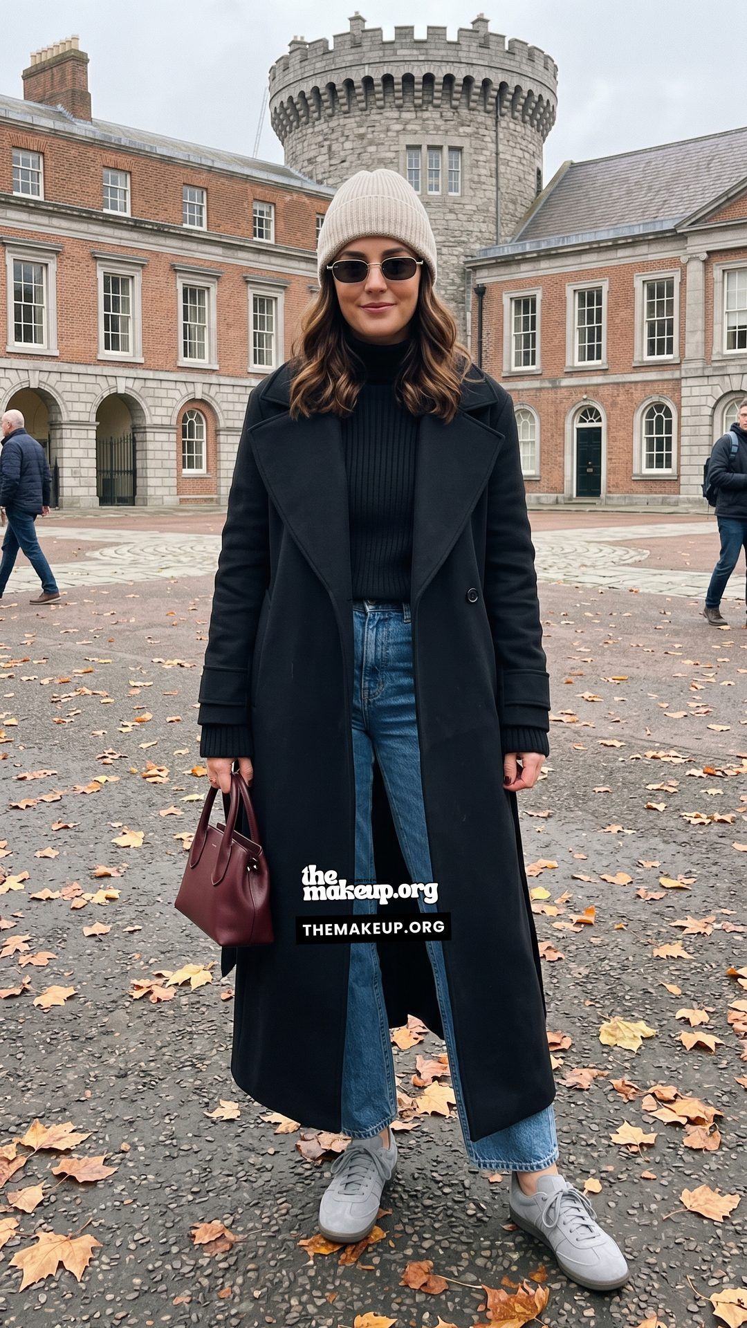 Wool Coat And Straight Jeans Dublin Ireland Fall